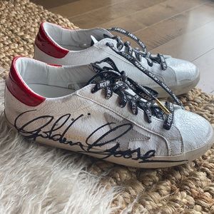 Golden Goose Superstar Trainers (cracked effect patent leather)